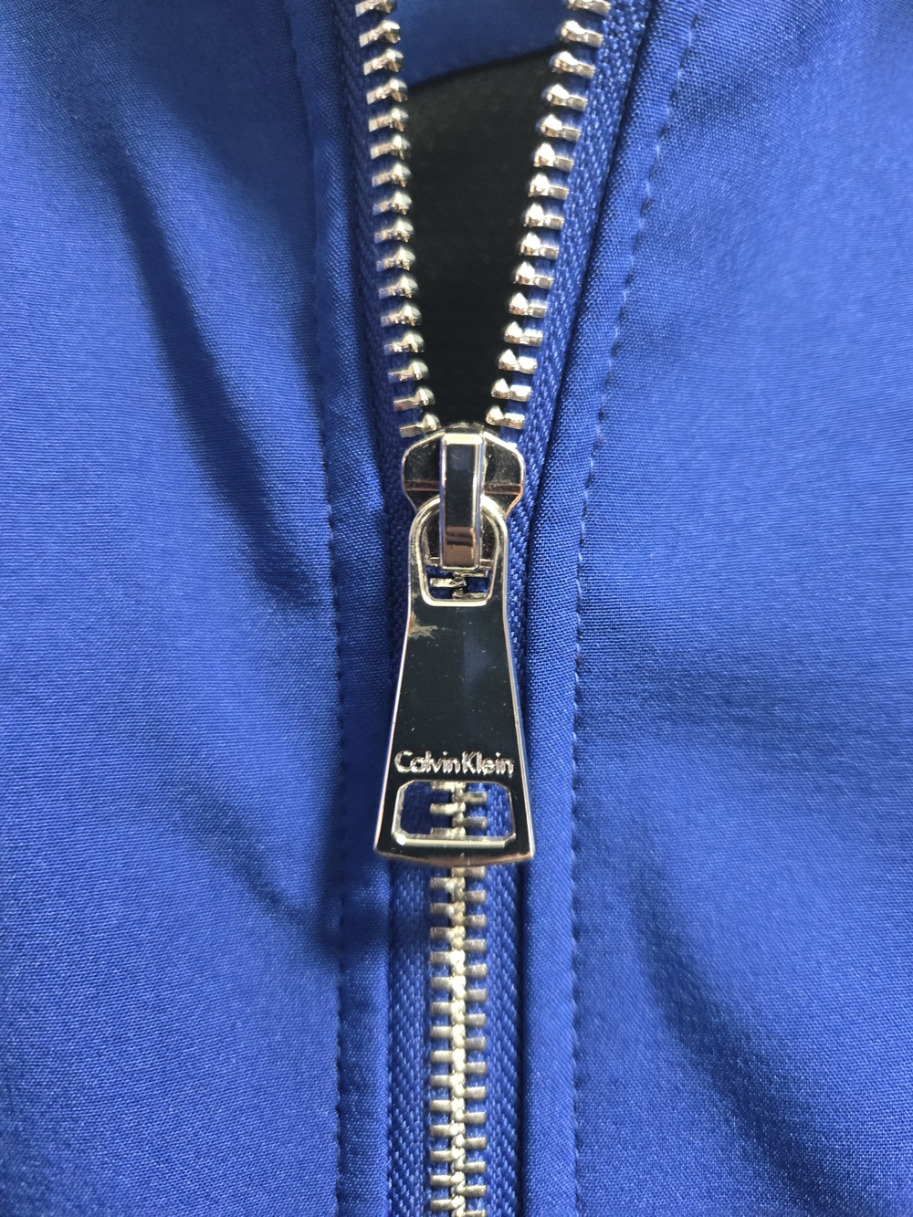 Calvin Klein Blue Zip-Up Hooded Coat - Picture 3 of 8